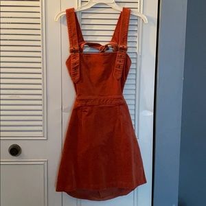 Burnt Orange Overall Dress